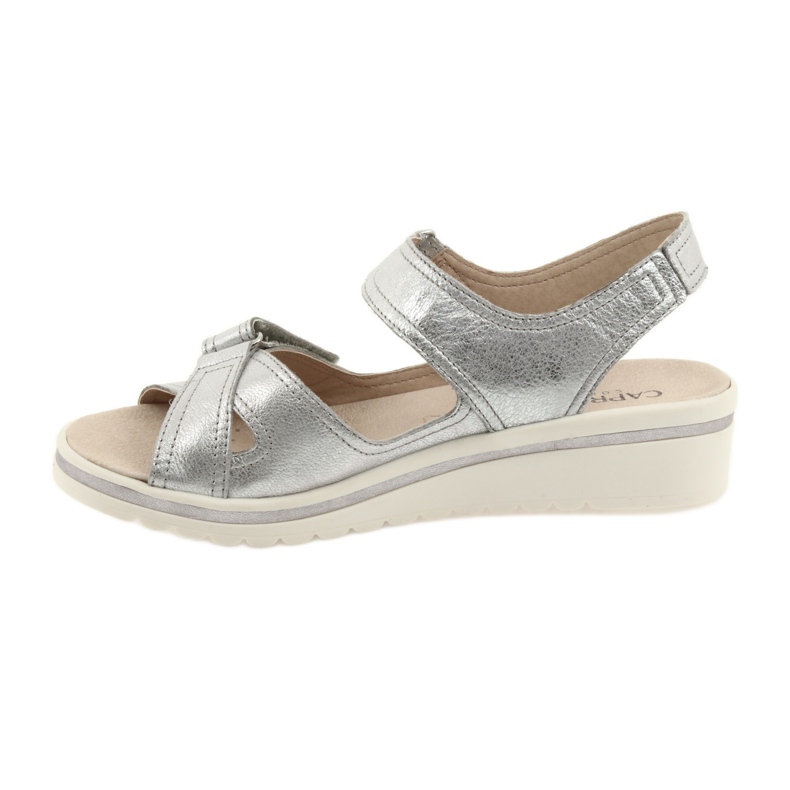 Caprice Sandalen Damen Leder Silber Schuhe grau 2