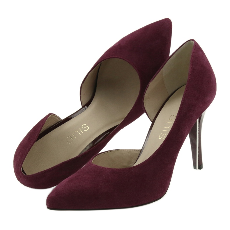 Pumps Damen Wildlederschuhe Anis Cherry rot mehrfarbig 5