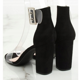 Sandalen mit transparenten Streifen schwarz B4-0218H Schwarz 1