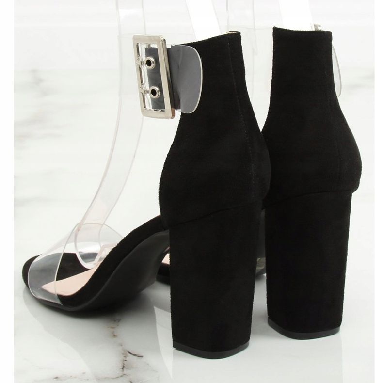 Sandalen mit transparenten Streifen schwarz B4-0218H Schwarz 1