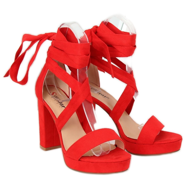 Rote Sandalen auf der Plattform NC805 Red 2