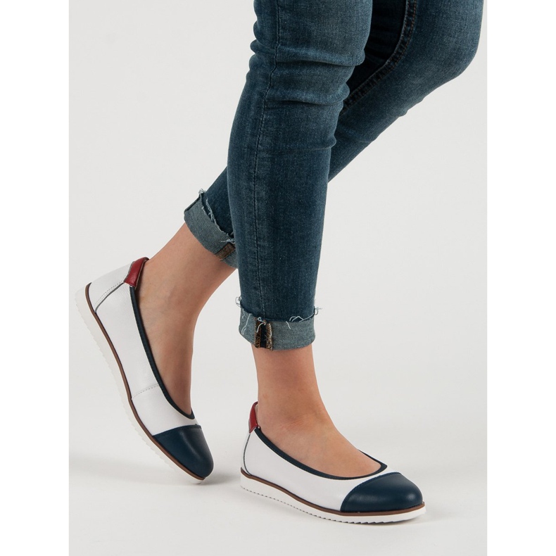 Filippo Bequeme Ballerinas aus Leder weiß 2