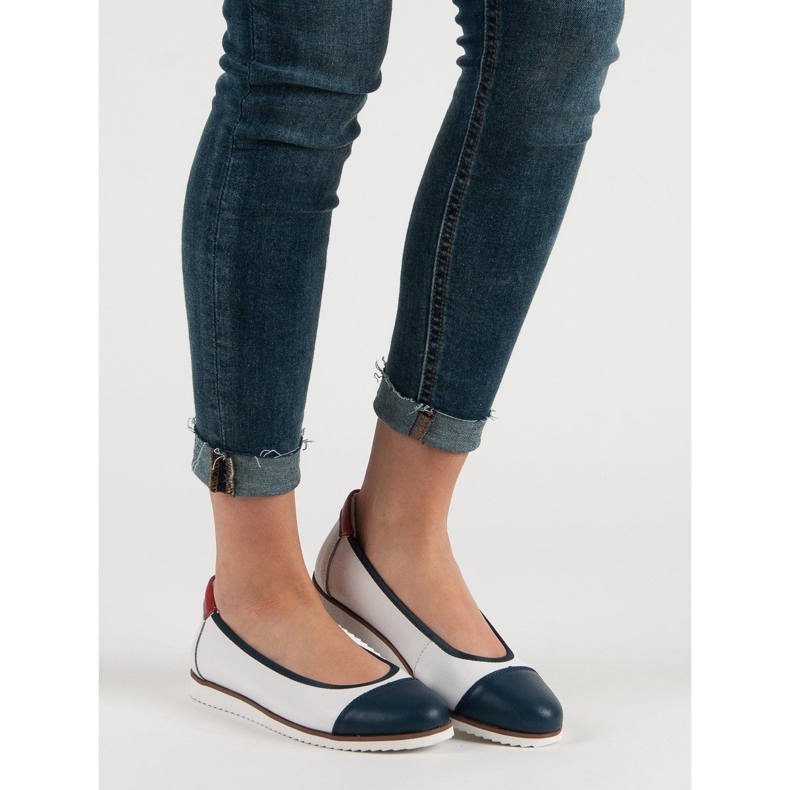 Filippo Bequeme Ballerinas aus Leder weiß 1