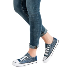 Marineblaue Sneaker mit Glitzer 2