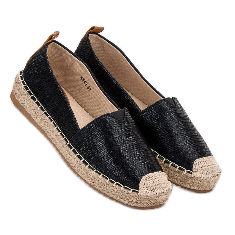 Small Swan Glänzende Espadrilles schwarz 1