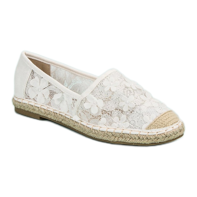 Nio Nio Spitzen-Espadrilles in Blumen weiß 1