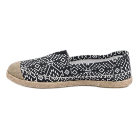 Modische ethnische Espadrilles schwarz 2