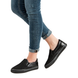 Muto Schwarze Slip-On-Sneakers 2