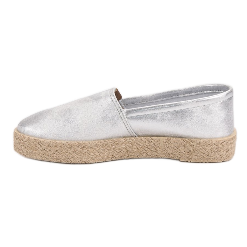 Modische silberne Espadrilles grau 2