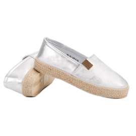 Modische silberne Espadrilles grau 1