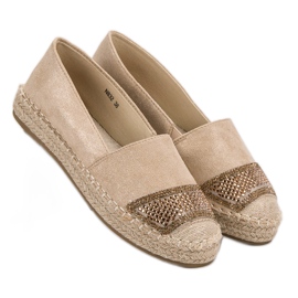 Small Swan Wildleder-Espadrilles mit Kristallen braun 2