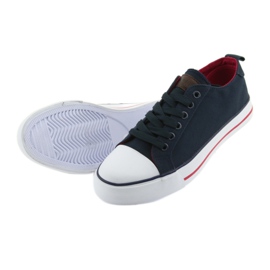 American Club marineblaue Sneakers mit Schnürung rot 5