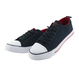 American Club marineblaue Sneakers mit Schnürung rot 3
