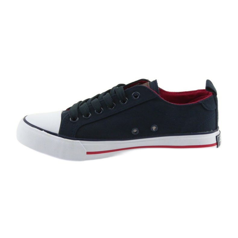American Club marineblaue Sneakers mit Schnürung rot 2