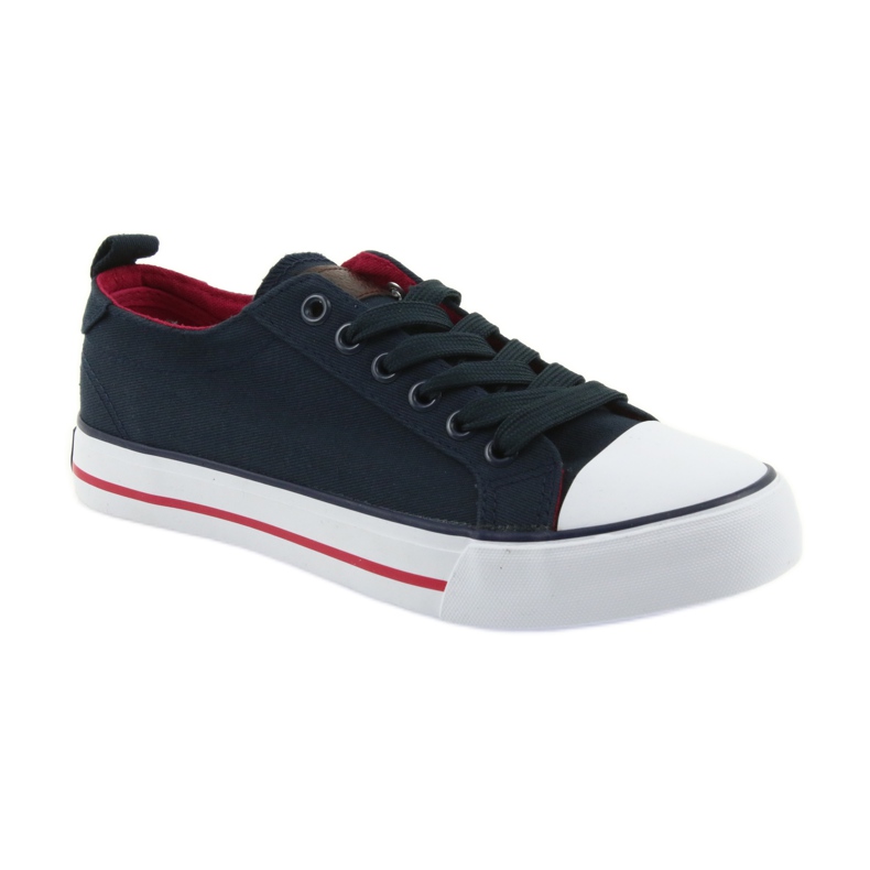 American Club marineblaue Sneakers mit Schnürung rot 1