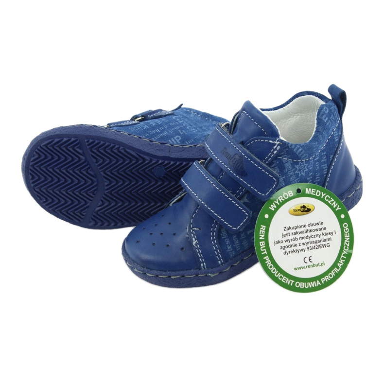Jungen Lederschuhe mit Klettverschluss Ren But 1429 blau 4