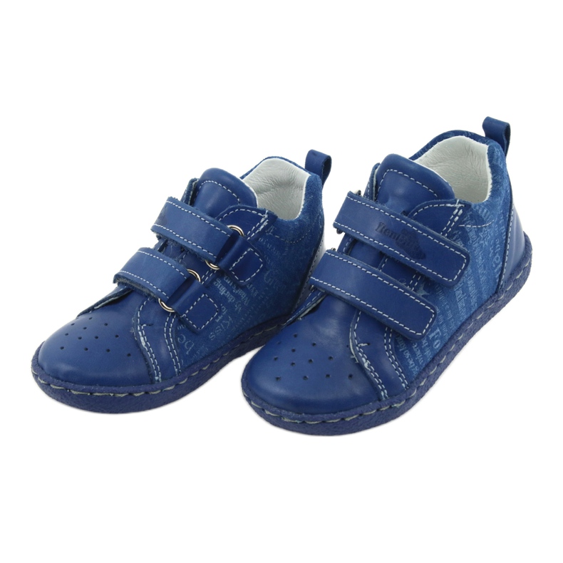 Jungen Lederschuhe mit Klettverschluss Ren But 1429 blau 3
