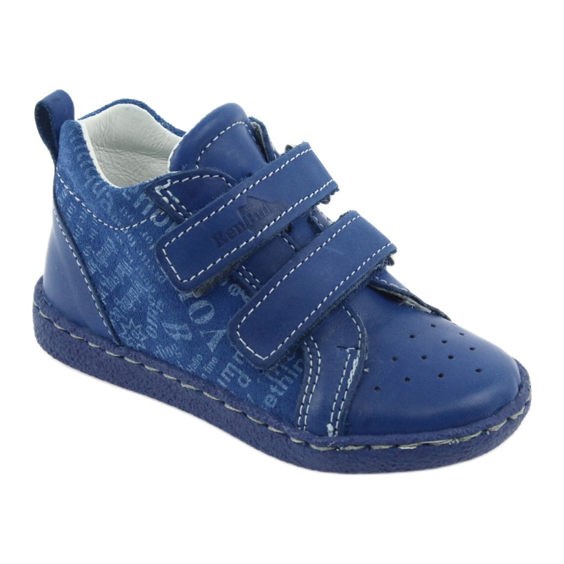Jungen Lederschuhe mit Klettverschluss Ren But 1429 blau 1