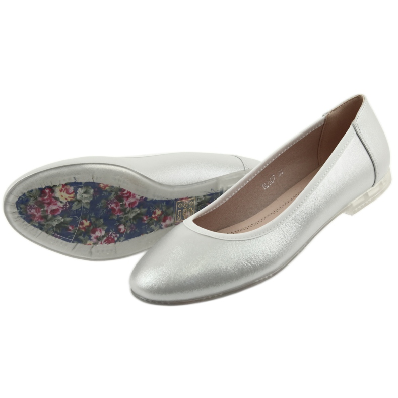 Sergio Leone Silber Frauen Ballerinas BL607 silber- 5