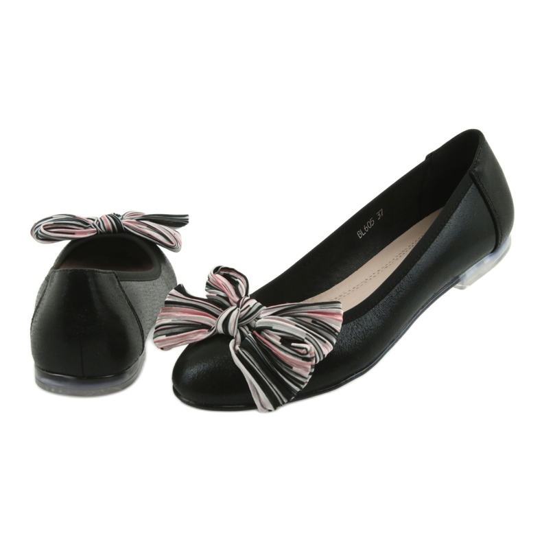 Ballerinas Damenschuhe mit Schleife Sergio Leone BL605 schwarz 4