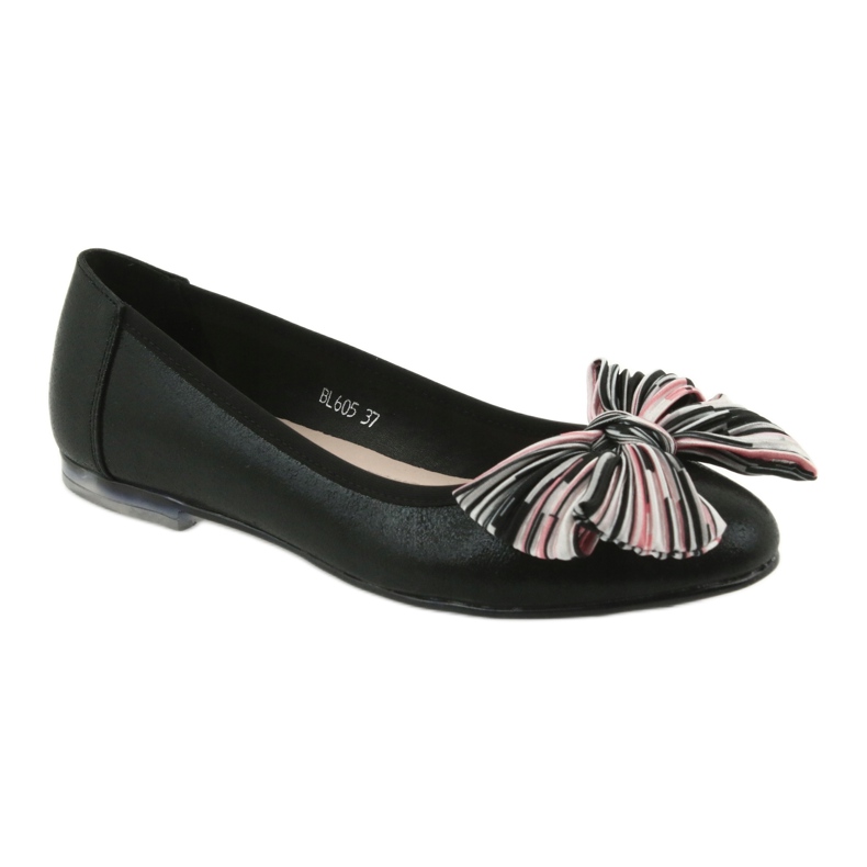 Ballerinas Damenschuhe mit Schleife Sergio Leone BL605 schwarz 1