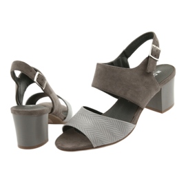 M.Daszyński Frauen Heels 122-4 dunkle beige Sandalen 4