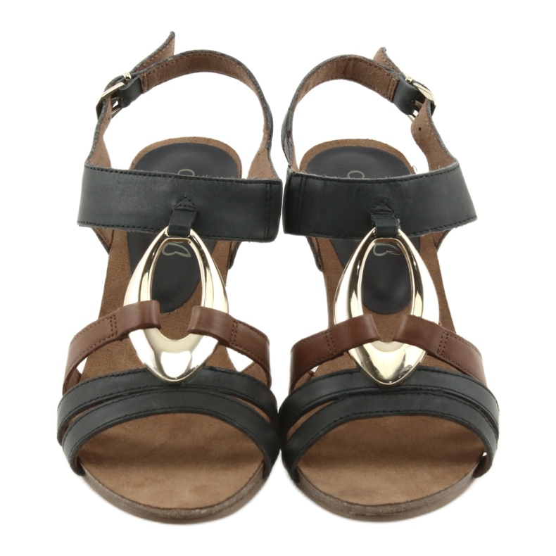 Caprice Damensandalen golden oval braun gelb marineblau 6