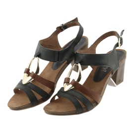 Caprice Damensandalen golden oval braun gelb marineblau 3