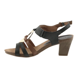 Caprice Damensandalen golden oval braun gelb marineblau 2