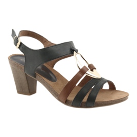 Caprice Damensandalen golden oval braun gelb marineblau 1