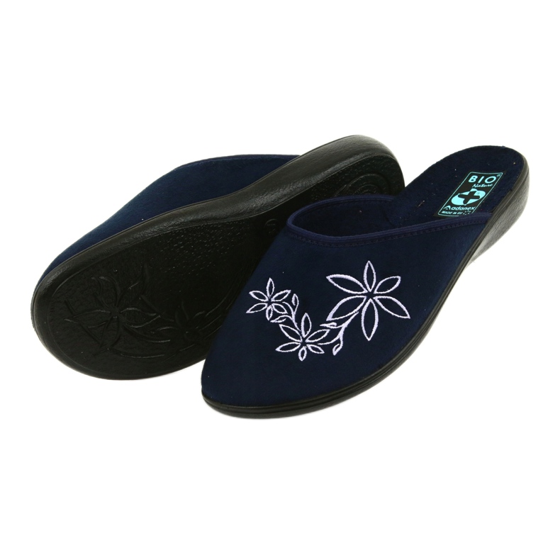 Damenhausschuhe Adanex 23931 navy blau 4