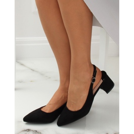 Pumps mit offenem Absatz schwarz S0-231 Black 1