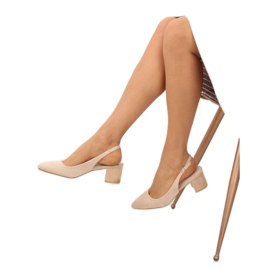 Pumps mit offenem Absatz beige S0-231 Beige 2