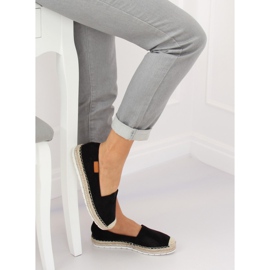 Schwarz RC-61 Schwarze Wildleder-Espadrilles 1