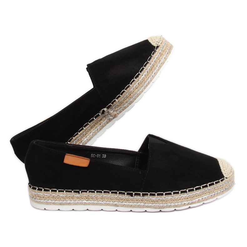 Schwarz RC-61 Schwarze Wildleder-Espadrilles 2