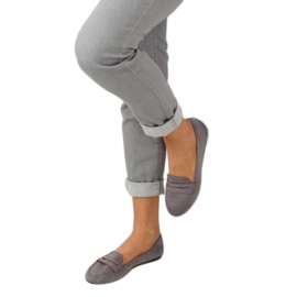 Graue Ballerinas Mokassins JM6655Q Gris 2