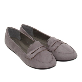 Graue Ballerinas Mokassins JM6655Q Gris 1