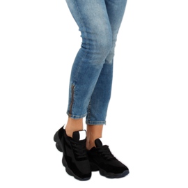 Schwarz E-102 Schwarze Sportschuhe 1