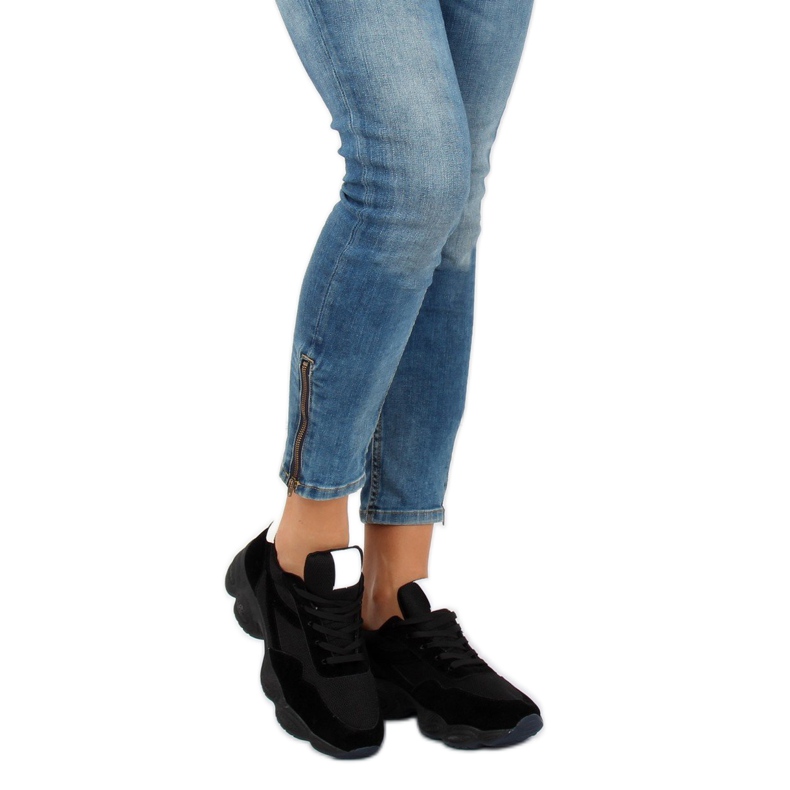 Schwarz E-102 Schwarze Sportschuhe 1