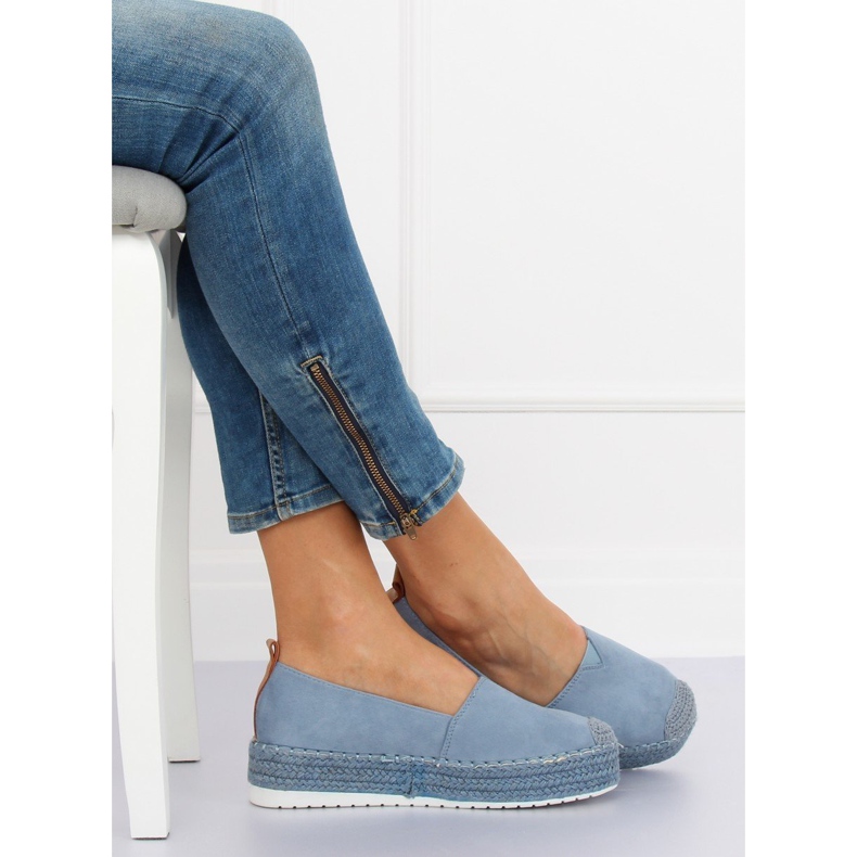 Blau BL247 Blaue Espadrilles auf hohen Sohlen 1