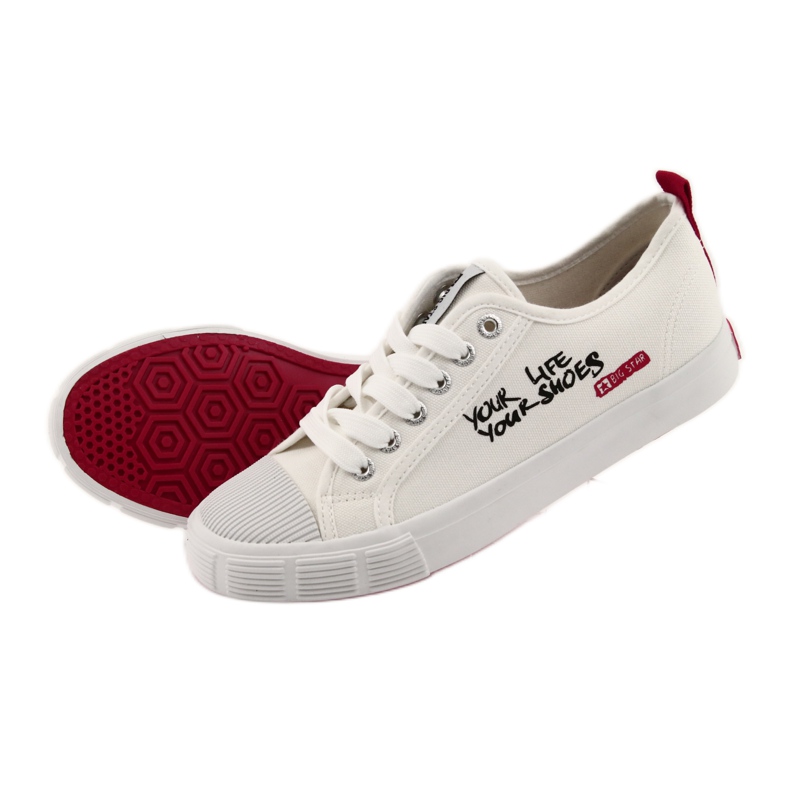 Weiße Big Star 274825 Sneakers mit Schnürung rot 5