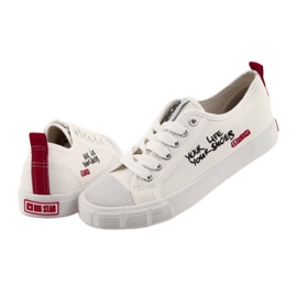 Weiße Big Star 274825 Sneakers mit Schnürung rot 4