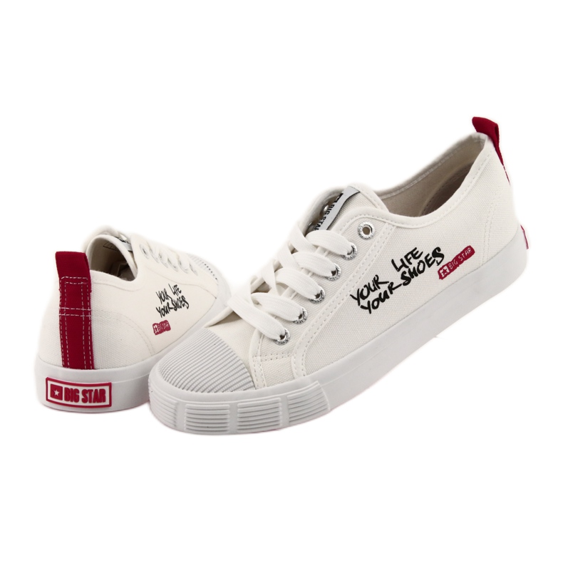 Weiße Big Star 274825 Sneakers mit Schnürung rot 4