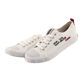 Weiße Big Star 274825 Sneakers mit Schnürung rot 3