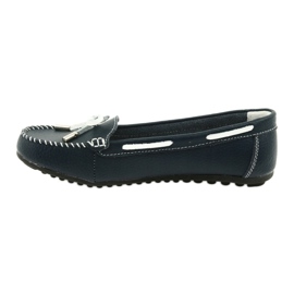 Damen Leder Slipper Filippo 141 marineblau weiß 2