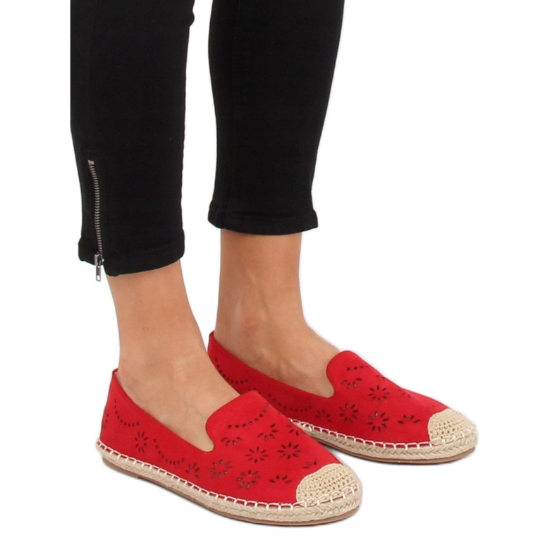 Espadrilles, rot durchbrochen 9023 Rot 1