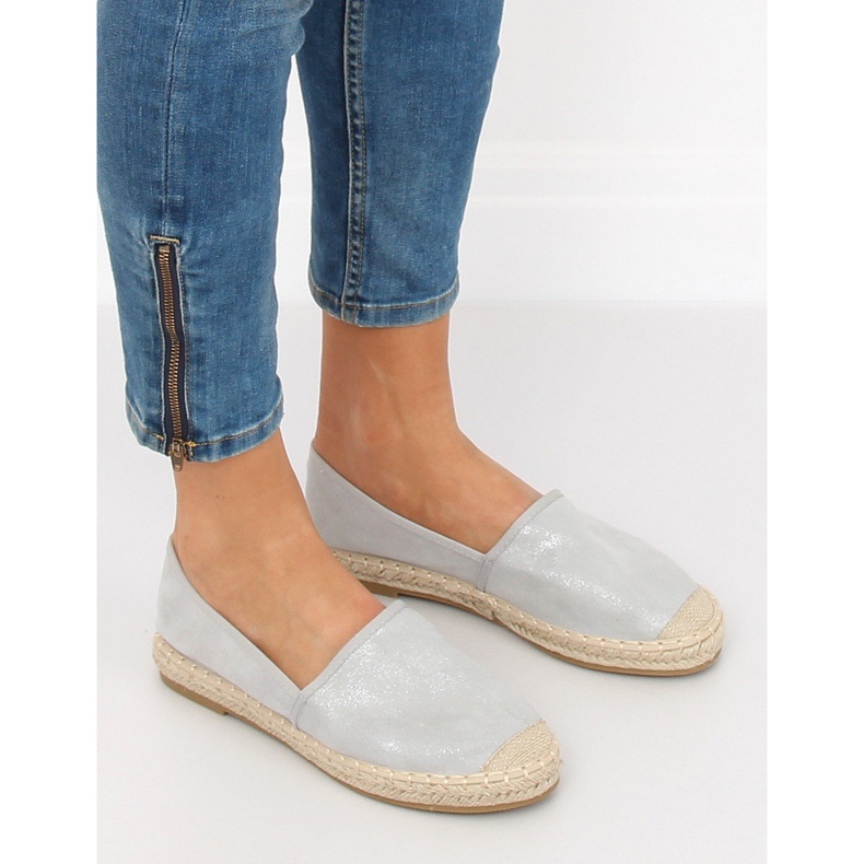 Graue Espadrilles für Damen 665-3 Grau 1