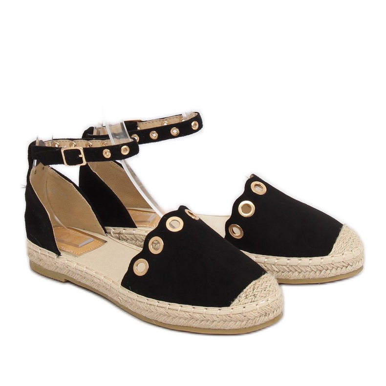 Espadrilles mit schwarzem LX170 Schwarzem Riemen 1