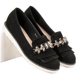 Lucky Shoes Mokassins mit Ornamenten schwarz 1