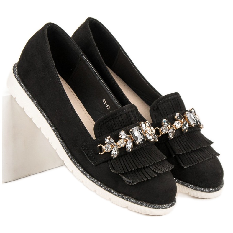 Lucky Shoes Mokassins mit Ornamenten schwarz 1